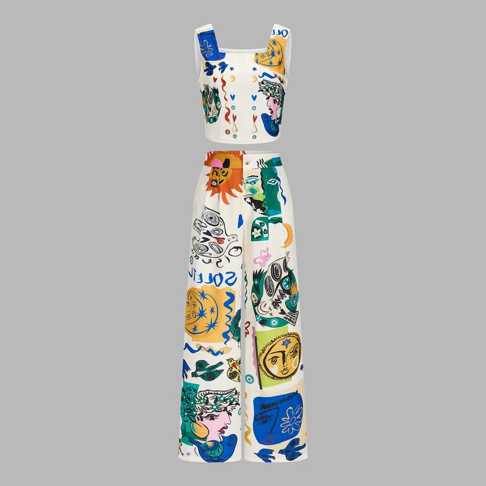 Commense Graphic Print Top+Pants Set - Picture 4 of 6